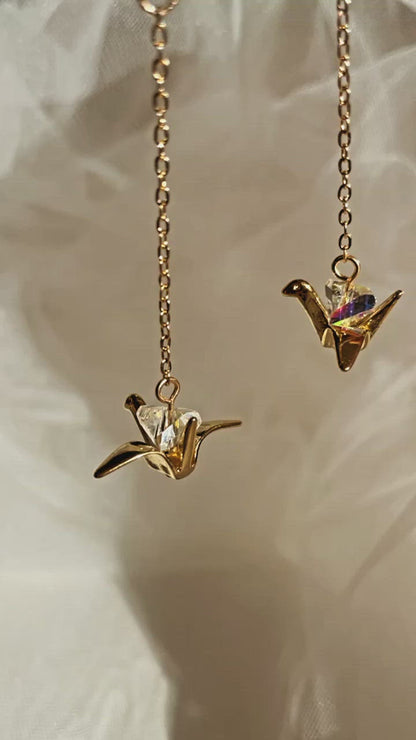 Paper Crane Earrings