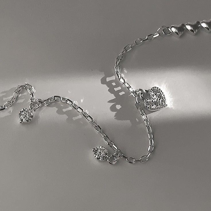 Silver Heart Bracelet (Solid Silver)