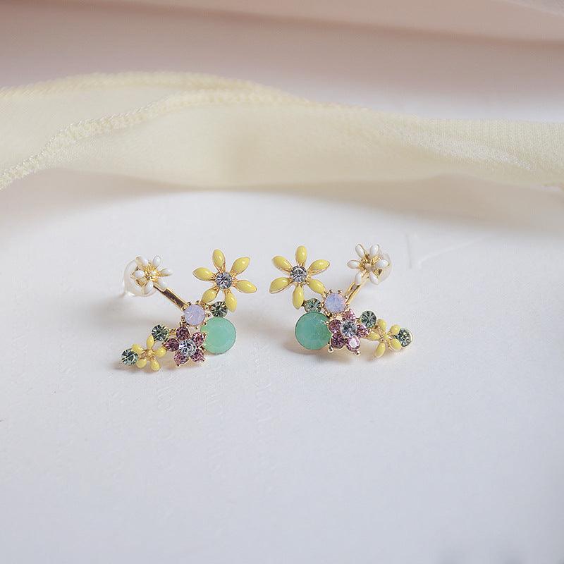 Floral Earrings (Purple/Yellow) - Abbott Atelier