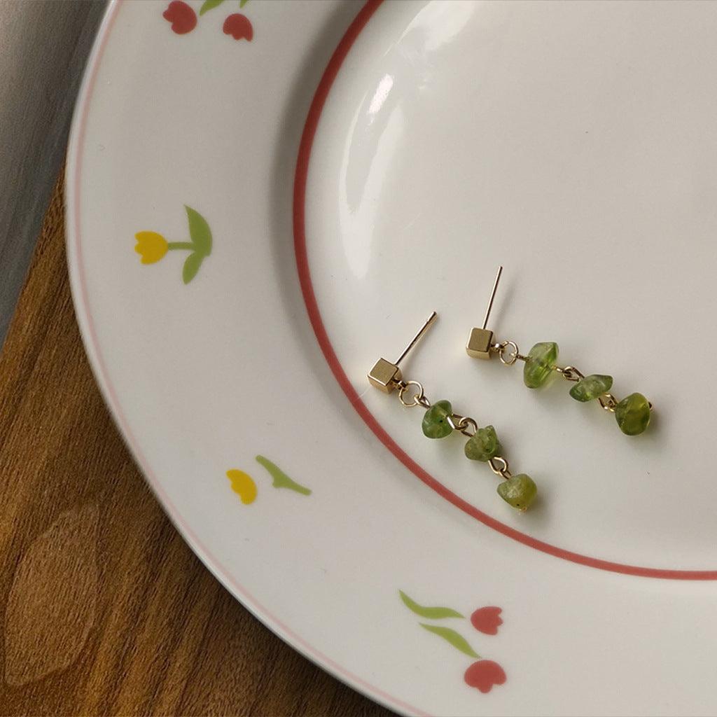 Green Stone Earrings - Abbott Atelier