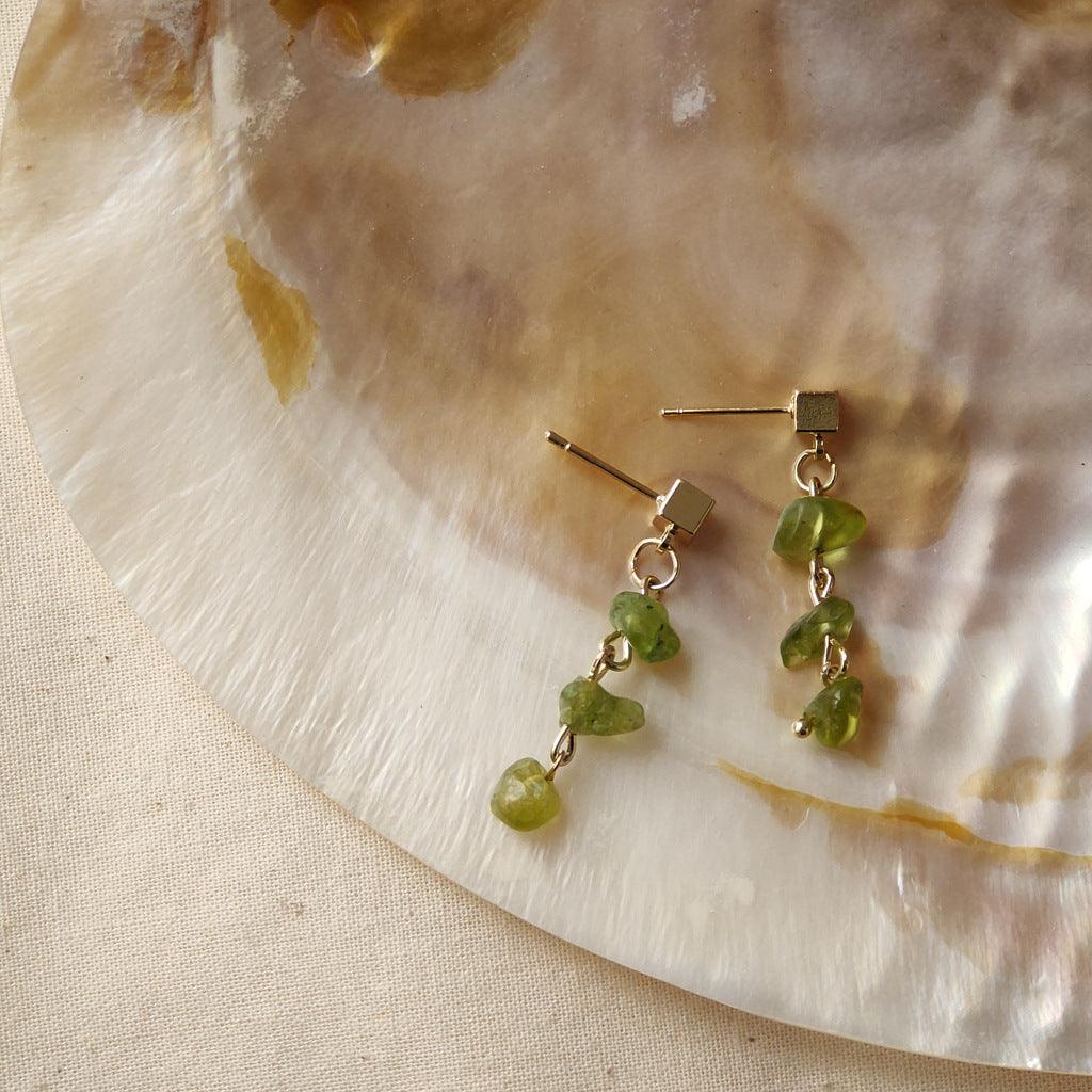 Green Stone Earrings - Abbott Atelier