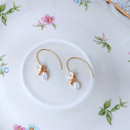 Flower & Pearl Earrings - Lisa - Abbott Atelier
