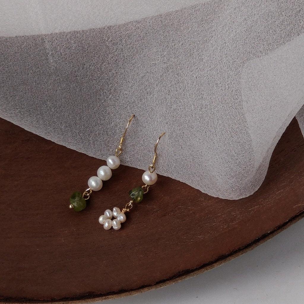 Prasiolite & Pearl Earrings - Abbott Atelier