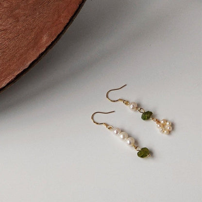 Prasiolite & Pearl Earrings - Abbott Atelier