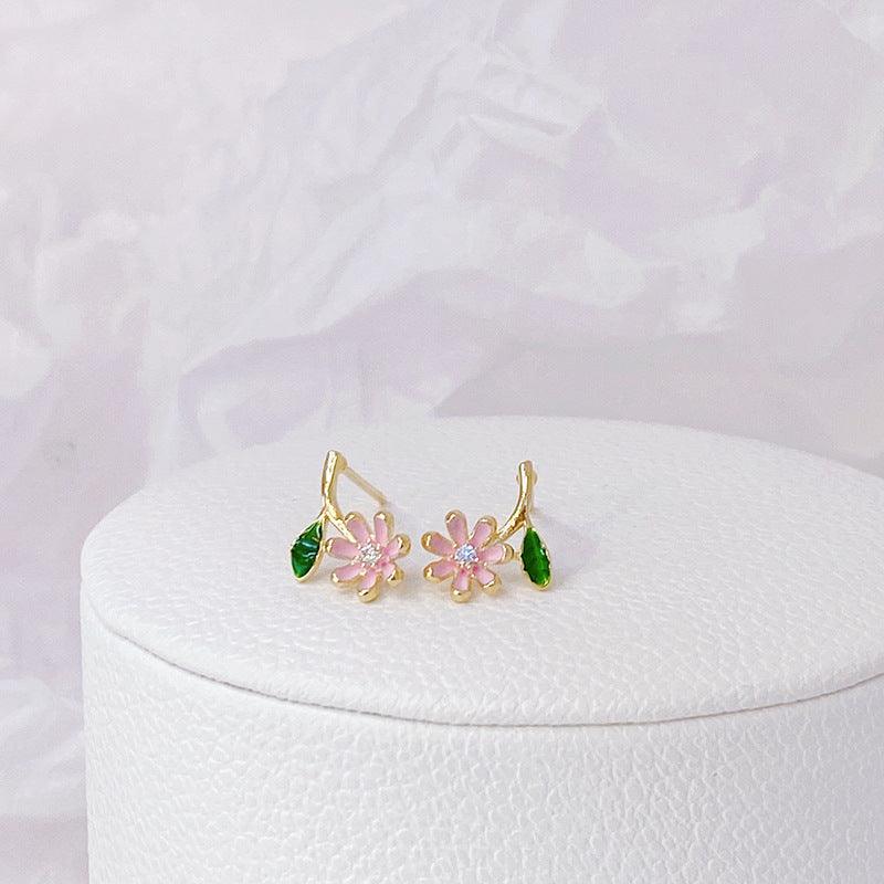 Pink Flower Stud Earrings - Abbott Atelier