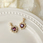 Pearl Heart Earrings (Red & Green)