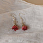 Red Rose Pearl Earrings