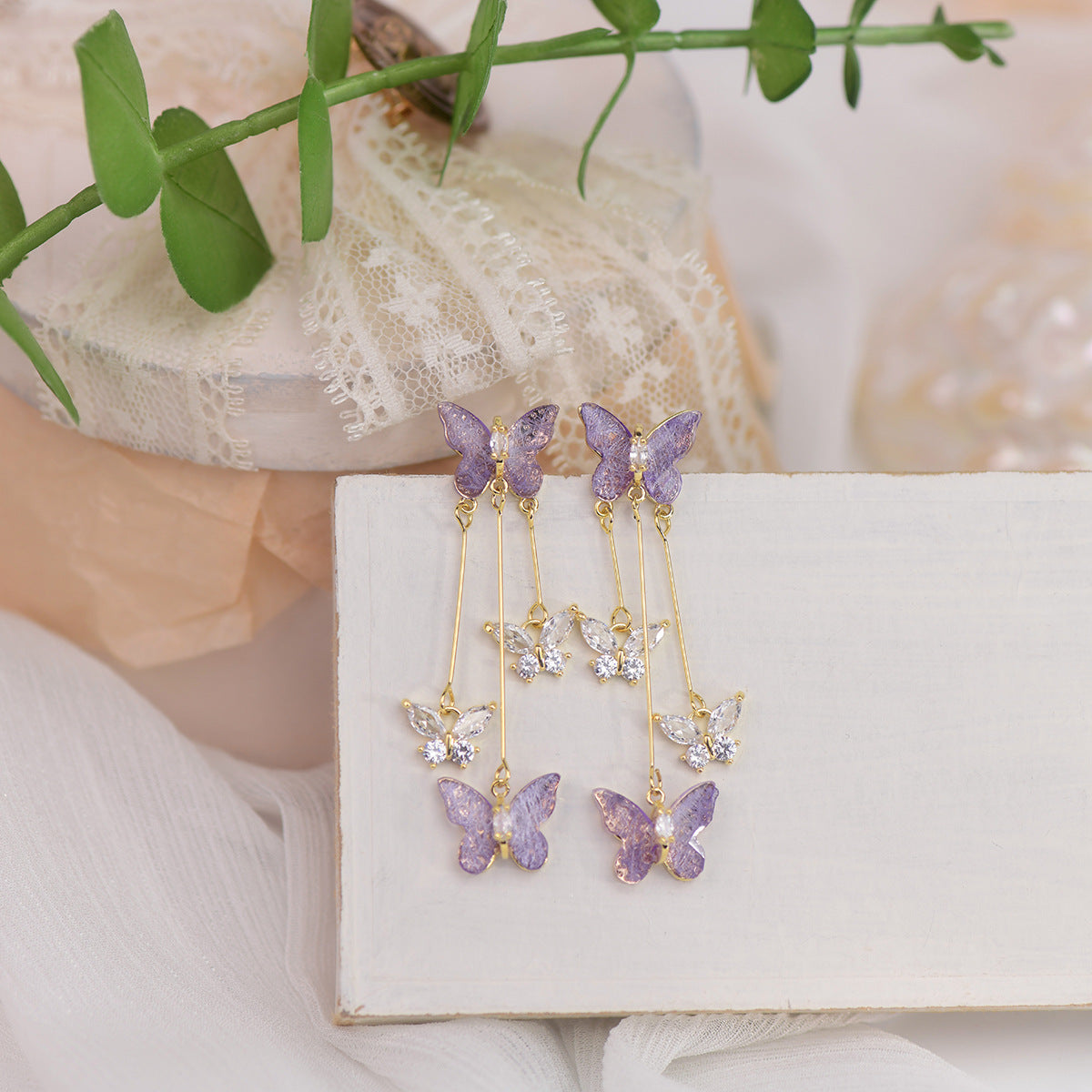 [Sample Sale] Butterfly Drop Earrings - Antonia