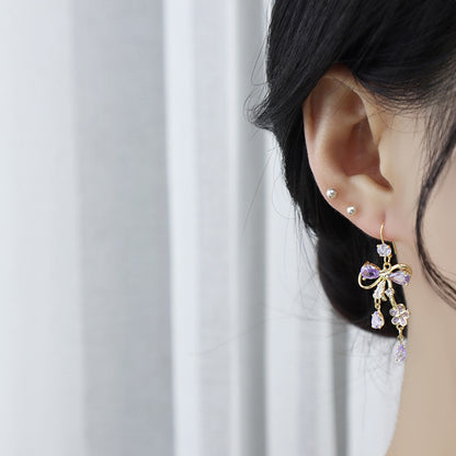 Flower Ribbon Earrings - Celina