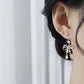 Flower Ribbon Drop Earrings - Celina
