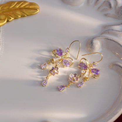 Flower Ribbon Earrings - Celina