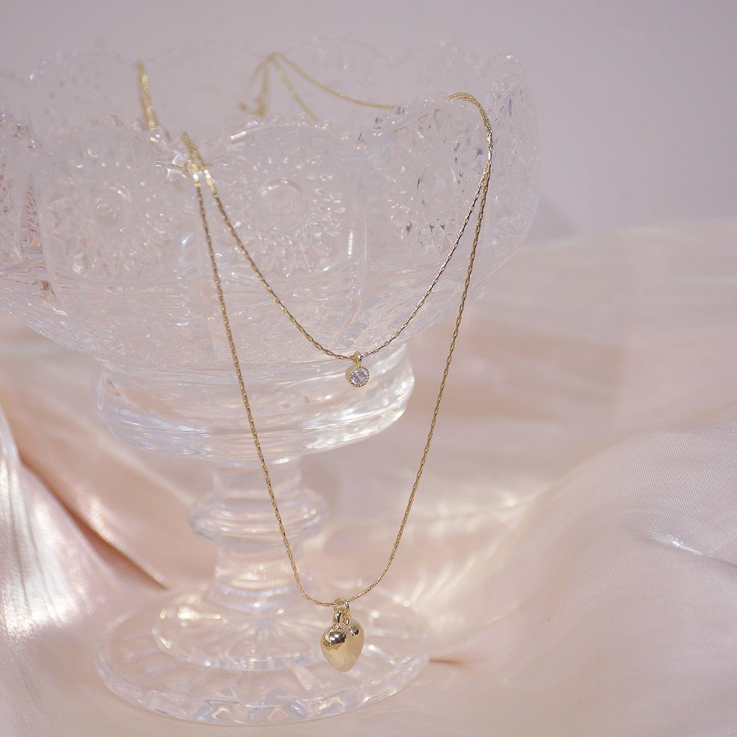 Double-Layer Heart Necklace 028 - Abbott Atelier