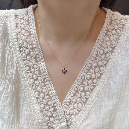 Blue Blossom Necklace (Solid Silver)