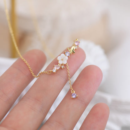 Cherry Blossom Butterfly Necklace