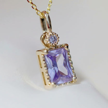 Purple Gem Necklace (Solid Silver)