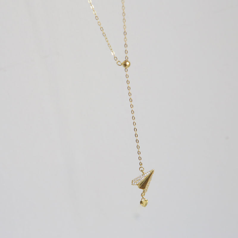 Paper Plane Necklace (Solid Silver)