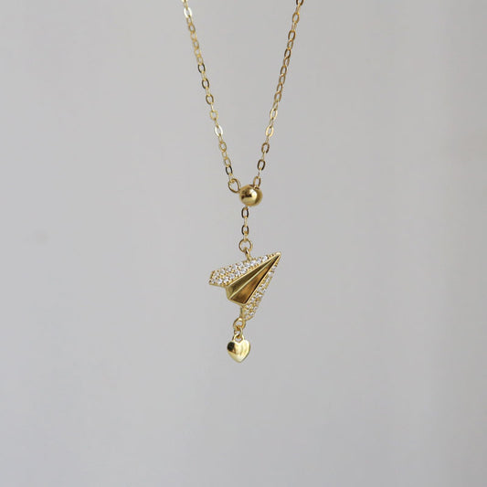 Paper Plane Necklace (Solid Silver)
