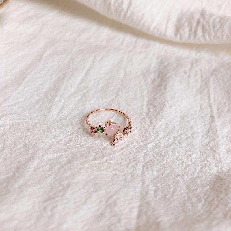 Floral Pink Heart Ring 004 - Abbott Atelier