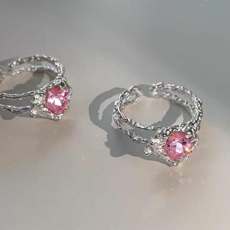 Pink Heart Ring (Solid Silver) - Abbott Atelier