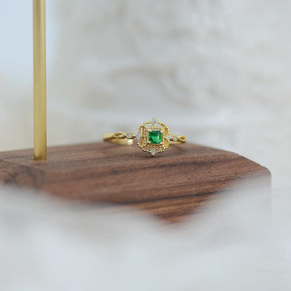 Baroque Emerald Ring (Solid Silver) - Abbott Atelier