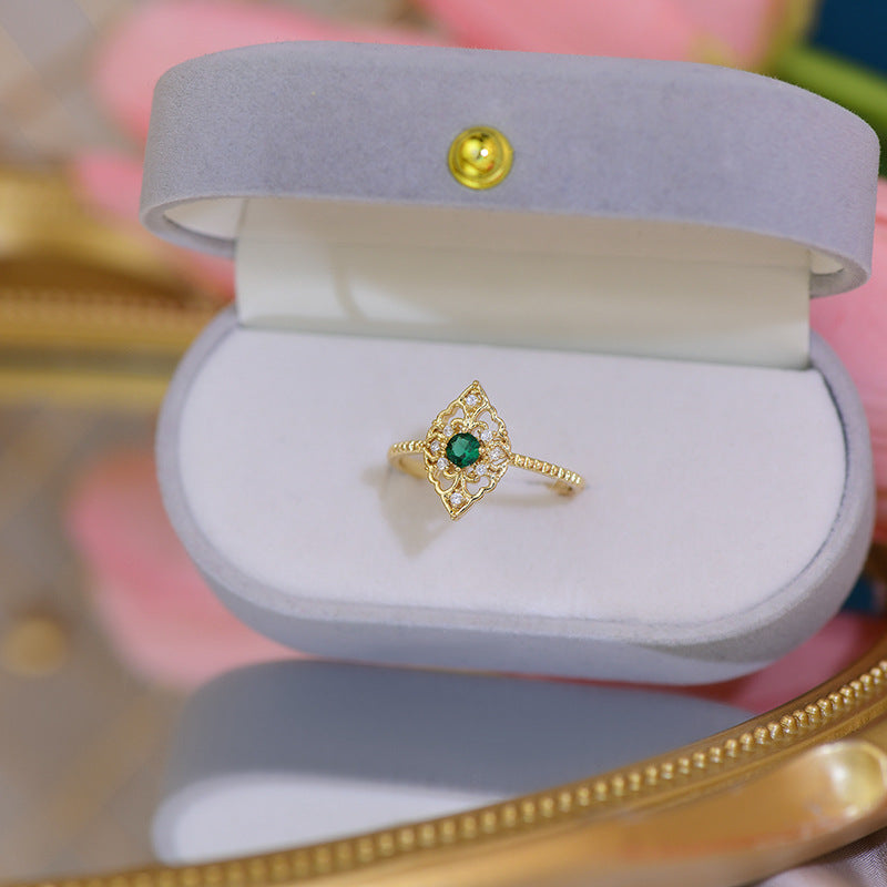 Baroque Emerald Ring - Elsie
