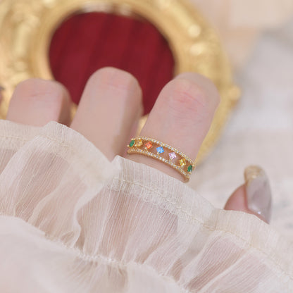 Rainbow Gemstone Ring