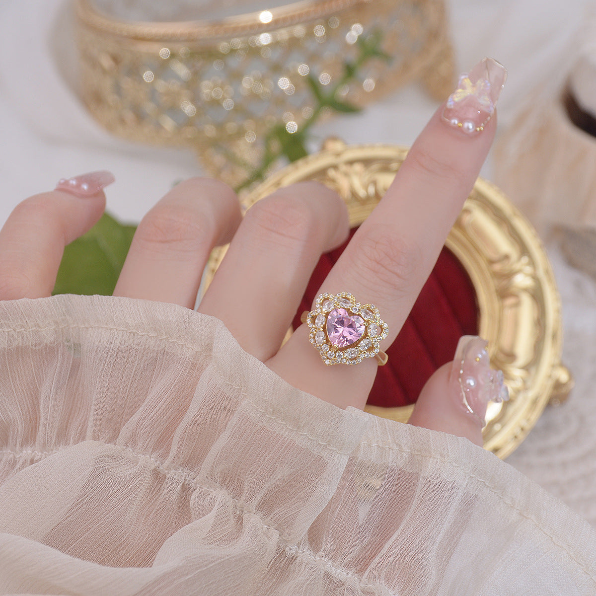 Pink Heart Ring - Melody | Abbott Atelier | Artisan Jewelry