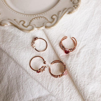 Floral Pink Heart Ring | Abbott Atelier | Artisan Jewelry