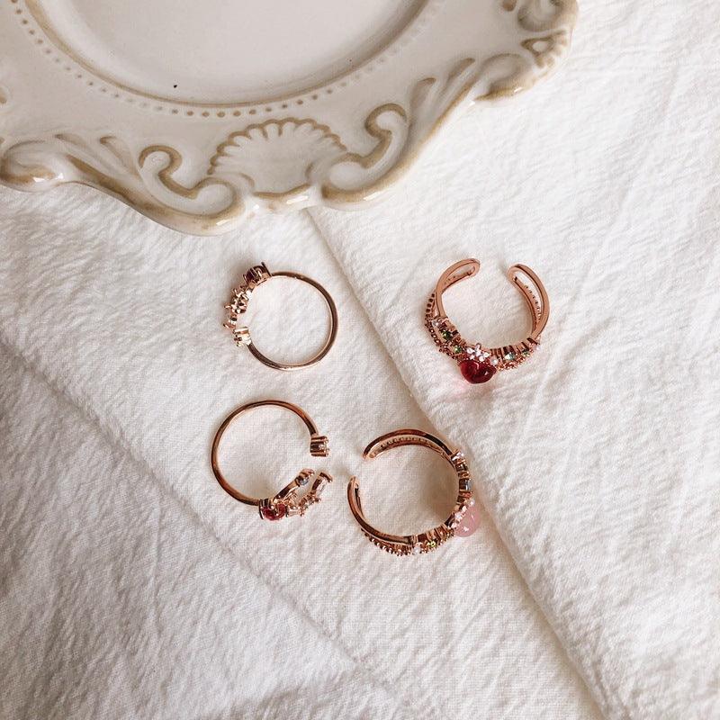 Floral Pink Heart Ring 004 - Abbott Atelier