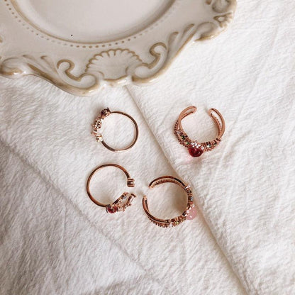 Floral Pink Heart Ring 004 - Abbott Atelier