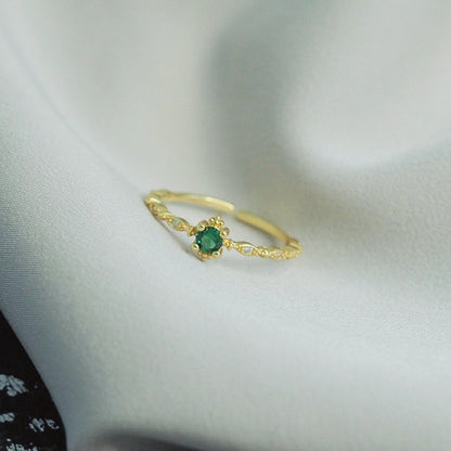 Emerald Ring (Solid Silver)