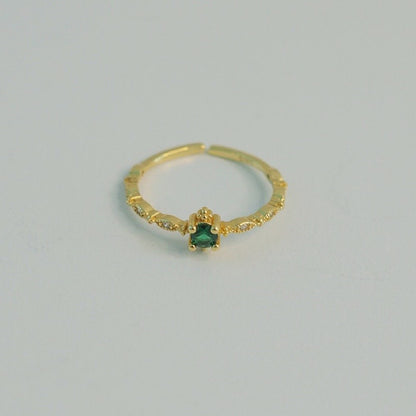 Emerald Ring (Solid Silver) - Diana