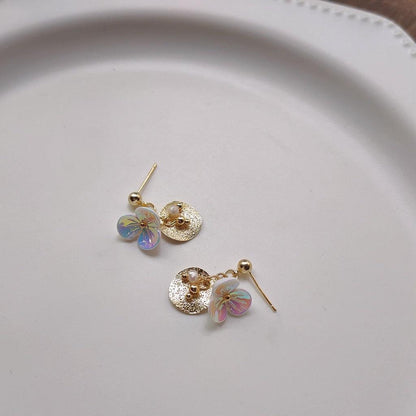 Flower & Pearl Stud Earrings - Leah - Abbott Atelier