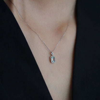 Aquamarine Necklace (Solid Silver)