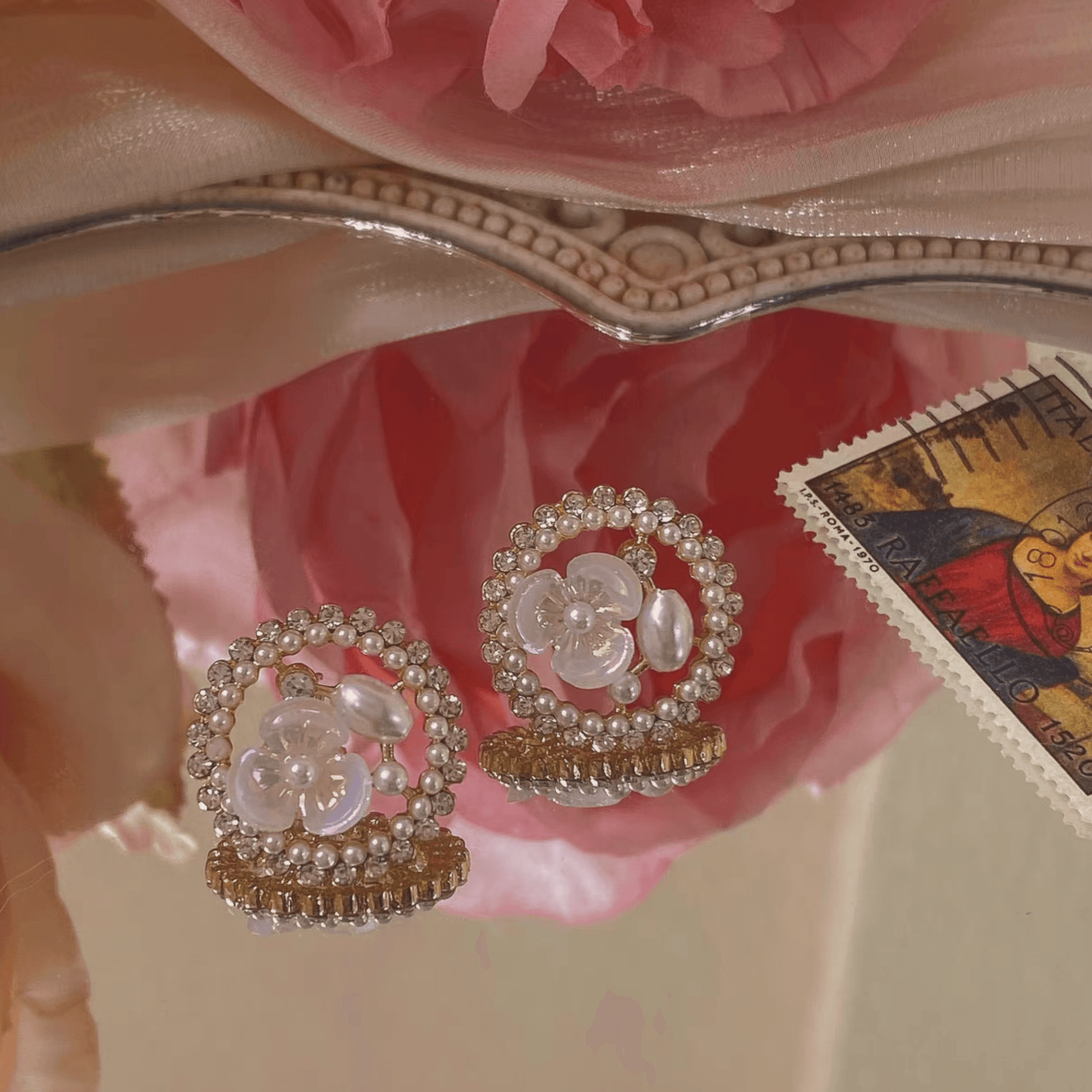 Flower & Pearl Stud Earrings - Abbott Atelier